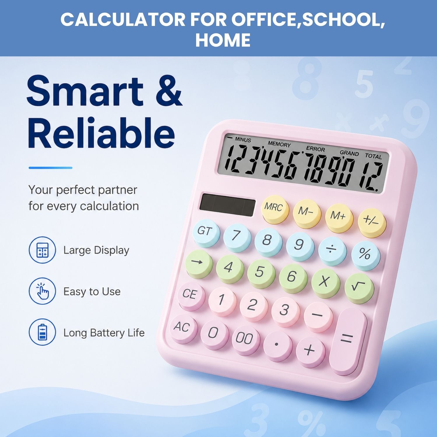 syara Desktop Calculator 12 Digits Large LCD Display & Big Buttons For Home/OfficeM111 Financial Calculator-picture-12
