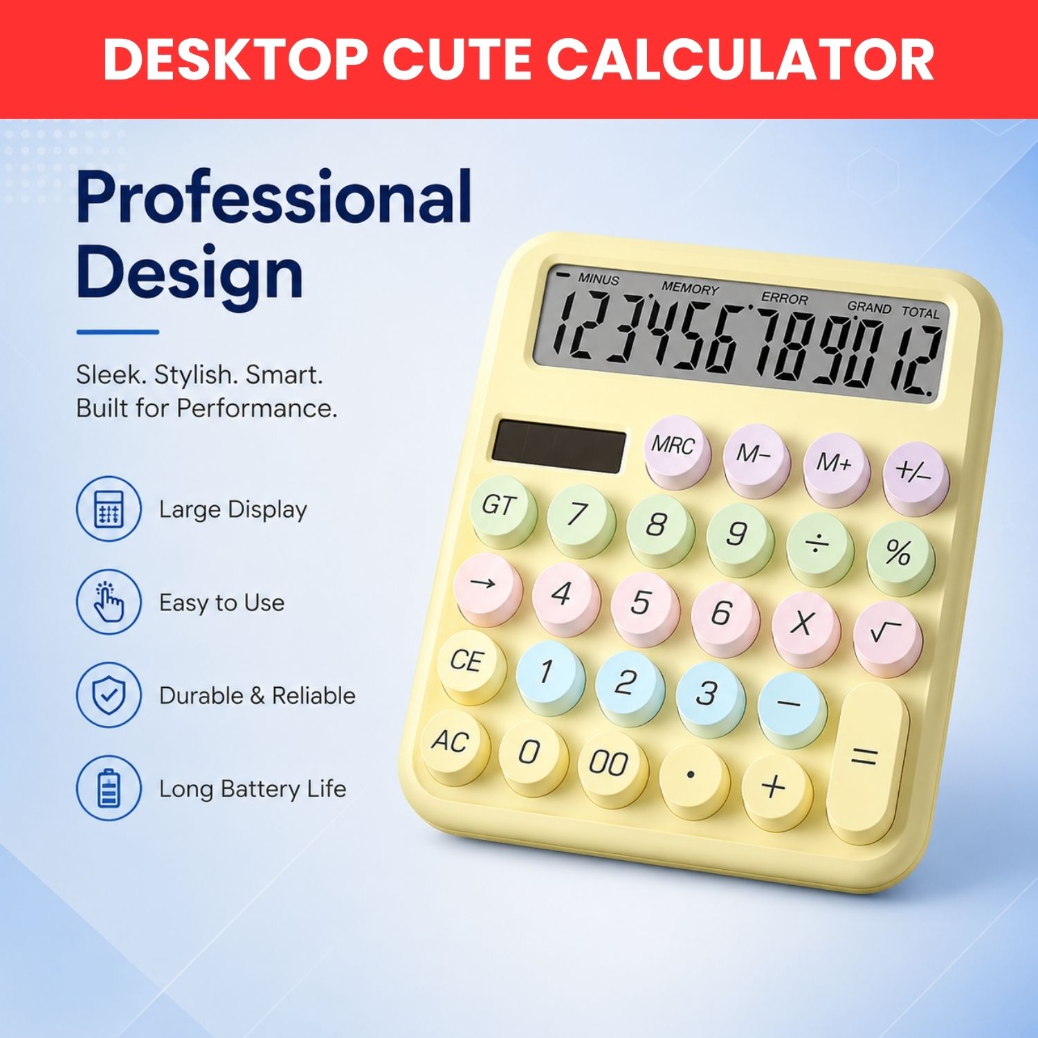 guggu Desktop Calculator 12 Digits Large LCD Display & Big Buttons For Home/OfficeN248 Financial Calculator-picture-16