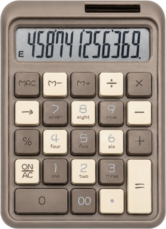 welpel WLP-TWO TONE KEY-BROWN02 12 Digit Desktop Calculator with Large LCD Display for Office & Shop Basic Calculator-picture-33