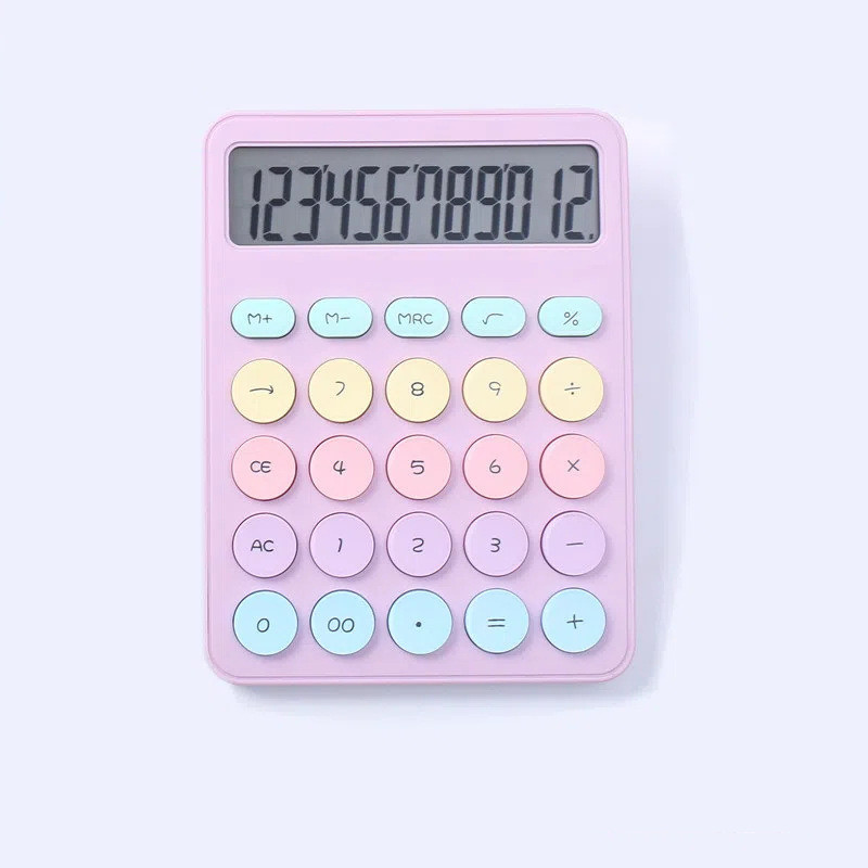 coskira Calculator 12 Digit Extra Large LCD Display Candy color mechanical keyboard BasicCalculator image 1