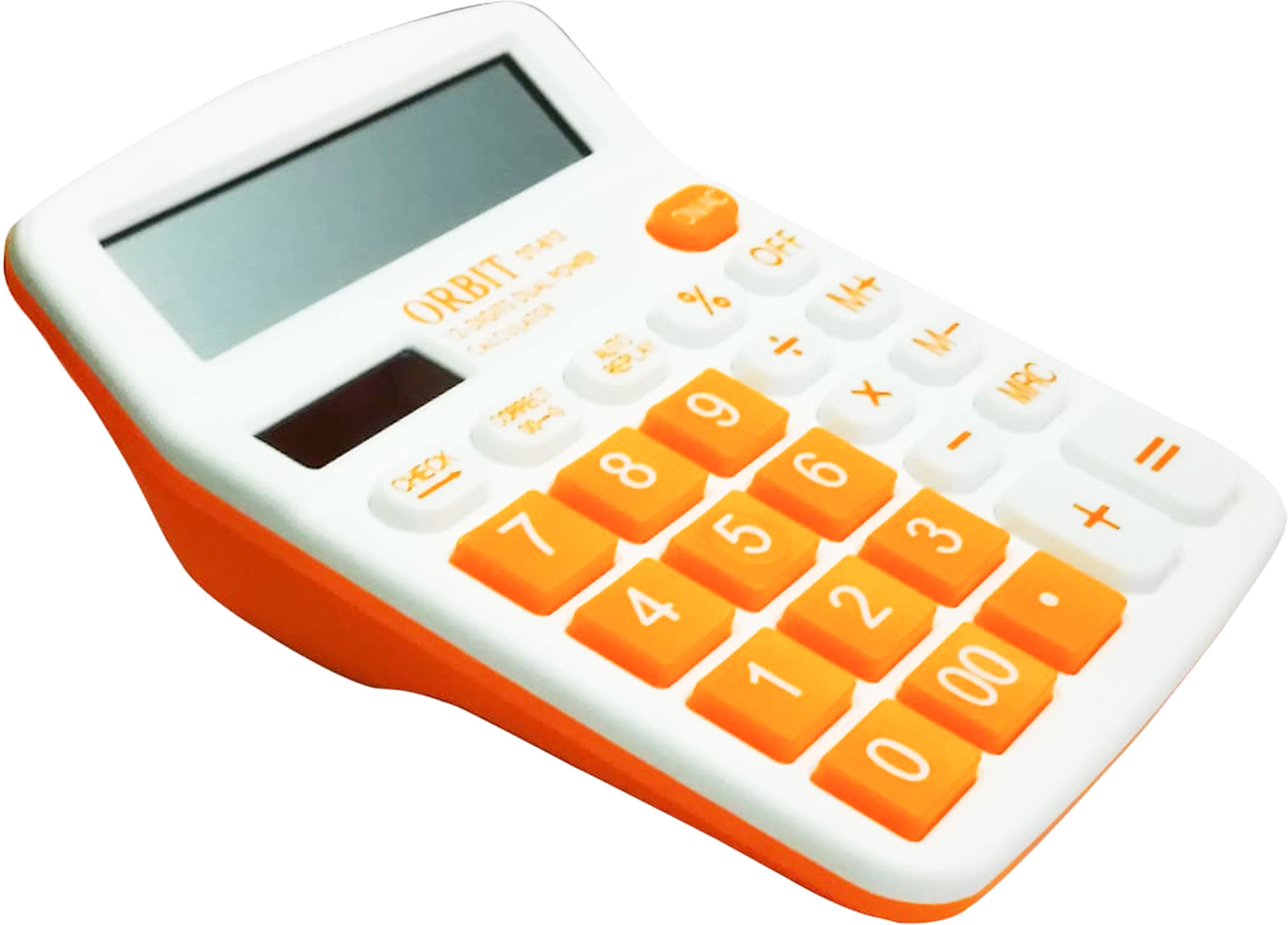 orbit Solar & Battery Powered Calculator – Portable, Slim Design, Durable Keys OT-612 Financial Calculator image 1