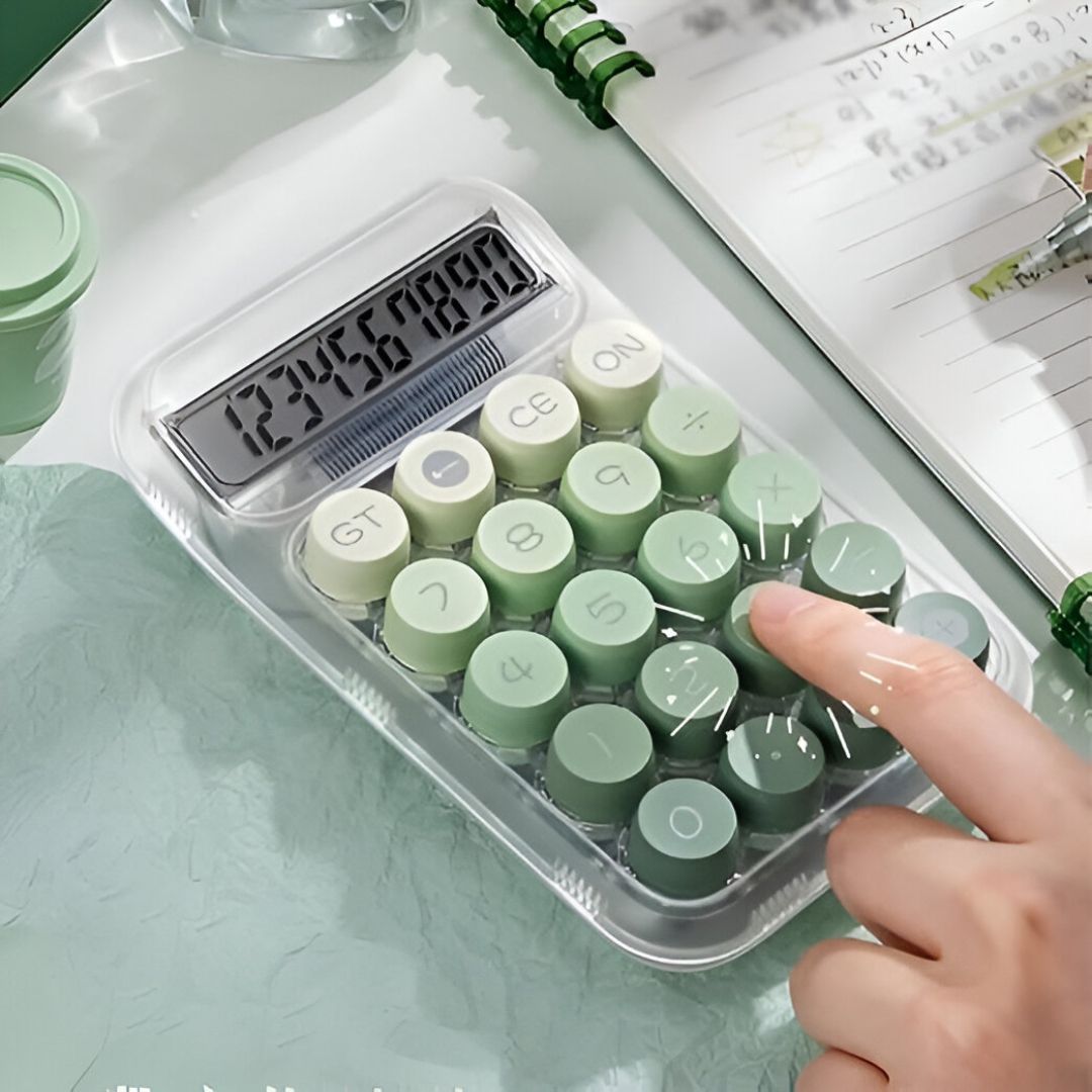 Transparent Desk Calculator With Mechanical Buttons,LCD Display(MULTICOLOUR) Transparent Basic Calculator Basic Calculator-image-40