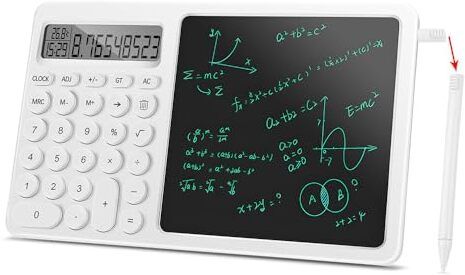 Calculator With Writing Pad 2-in-1 Foldable Calculator with LCD Writing Tablet Financial Calculator