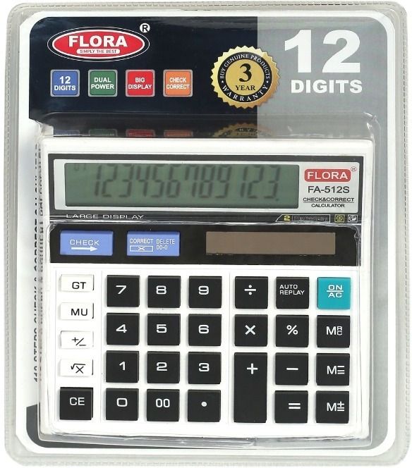 flora Dual Power Solar & Battery Multi Use Basic Calculator-picture-0
