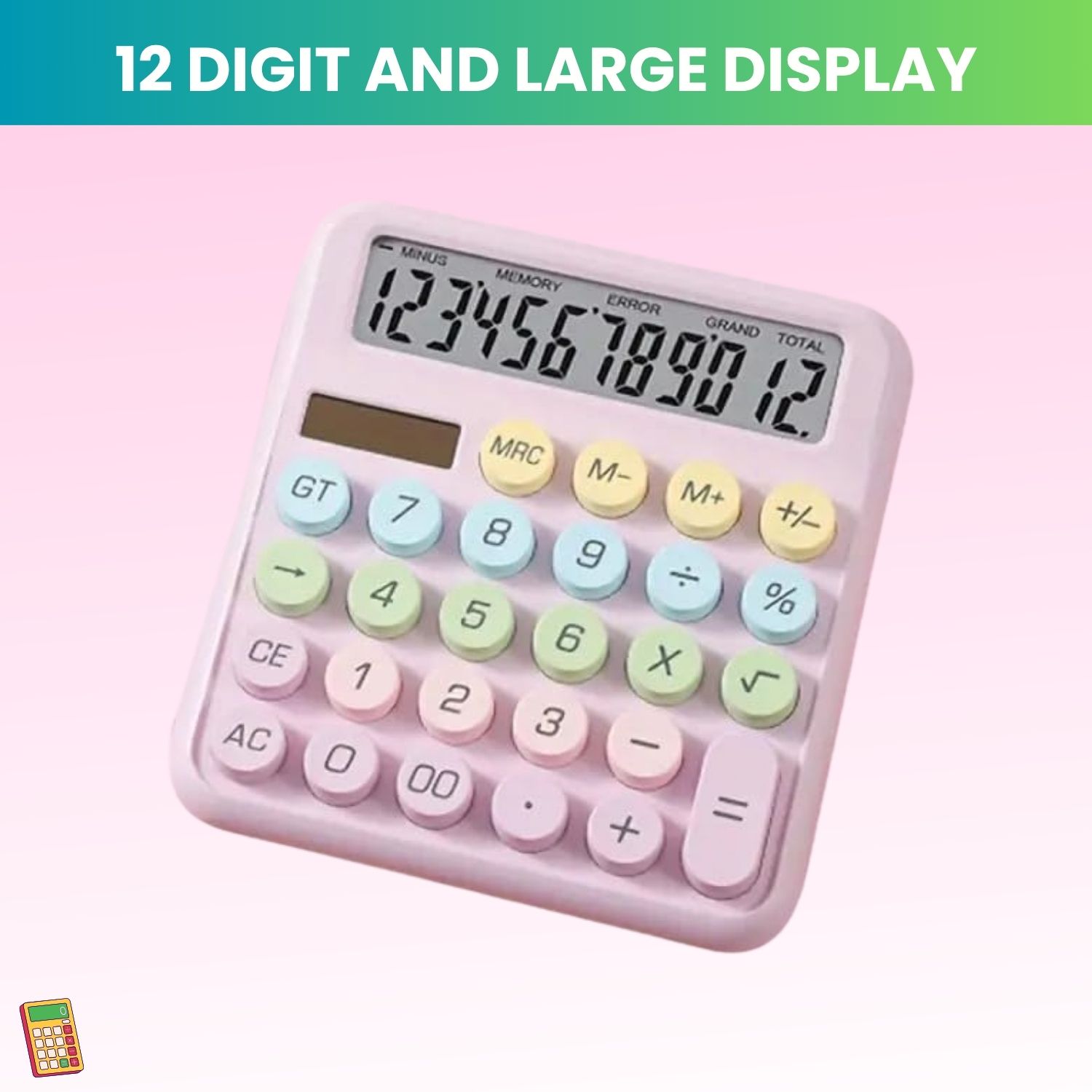 frony Desktop Cute Calculator, 12-Digit Large Display With Aesthetic Candy ColorY289 Desktop Cute Calculator, 12-Digit Large Display With Aesthetic Candy ColorQ289 Basic Calculator-picture-17
