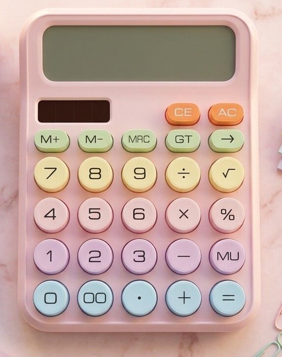 12 Digit Pastel Calculator with Free Finger Tally Counter 12 Digit Pastel Calculator Basic Calculator-image-36