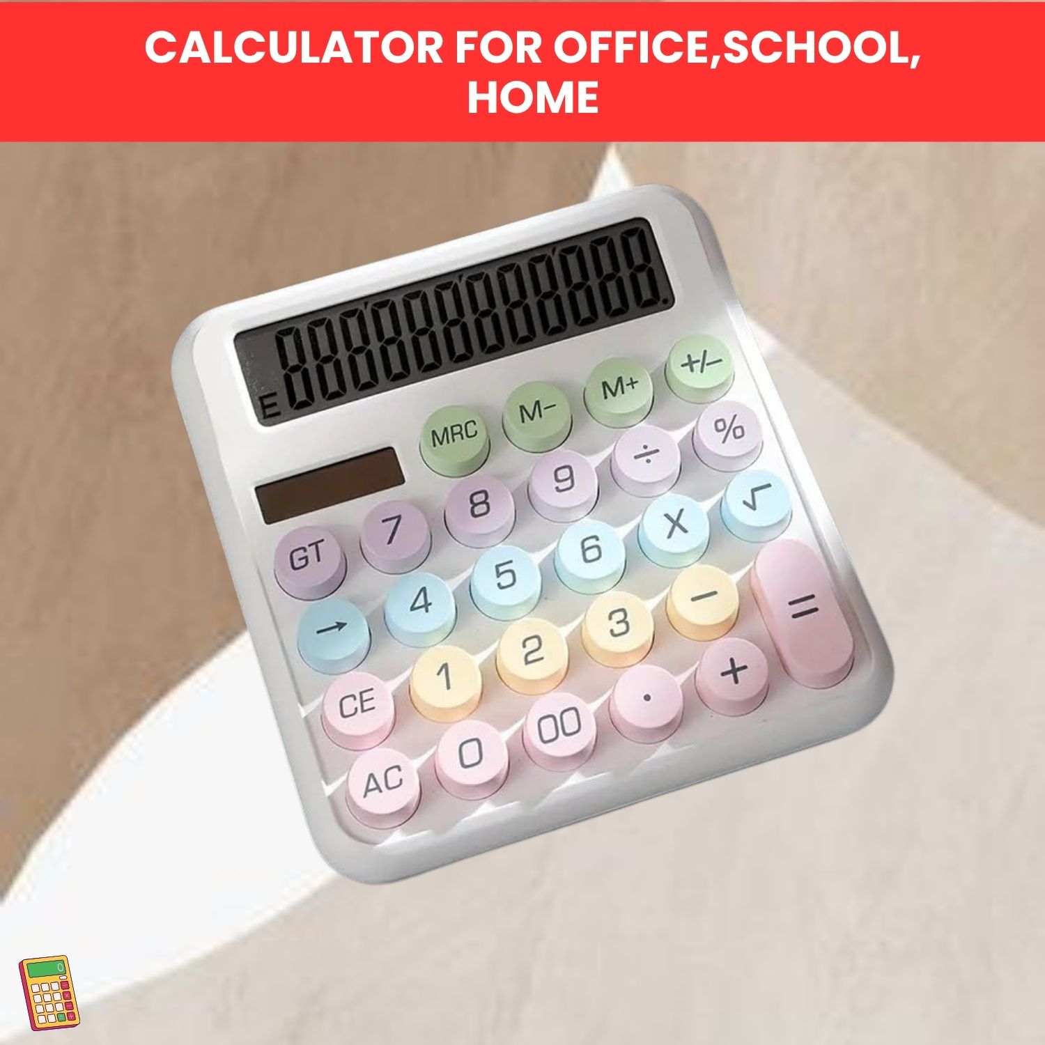 sacro Desktop Cute Calculator, 12-Digit Large Display With Aesthetic Candy ColorR441 Desktop Cute Calculator, 12-Digit Large Display With Aesthetic Candy ColorE441 Basic Calculator-picture-14