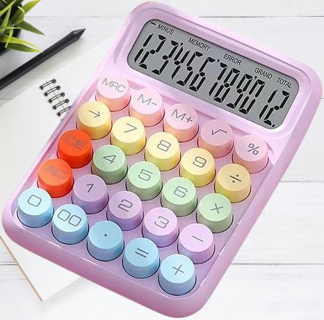 prsvike 65240 12 Digit Large LCD Display And Big Round Buttons, Colored Electronic Calculator BasicCalculator-picture-11