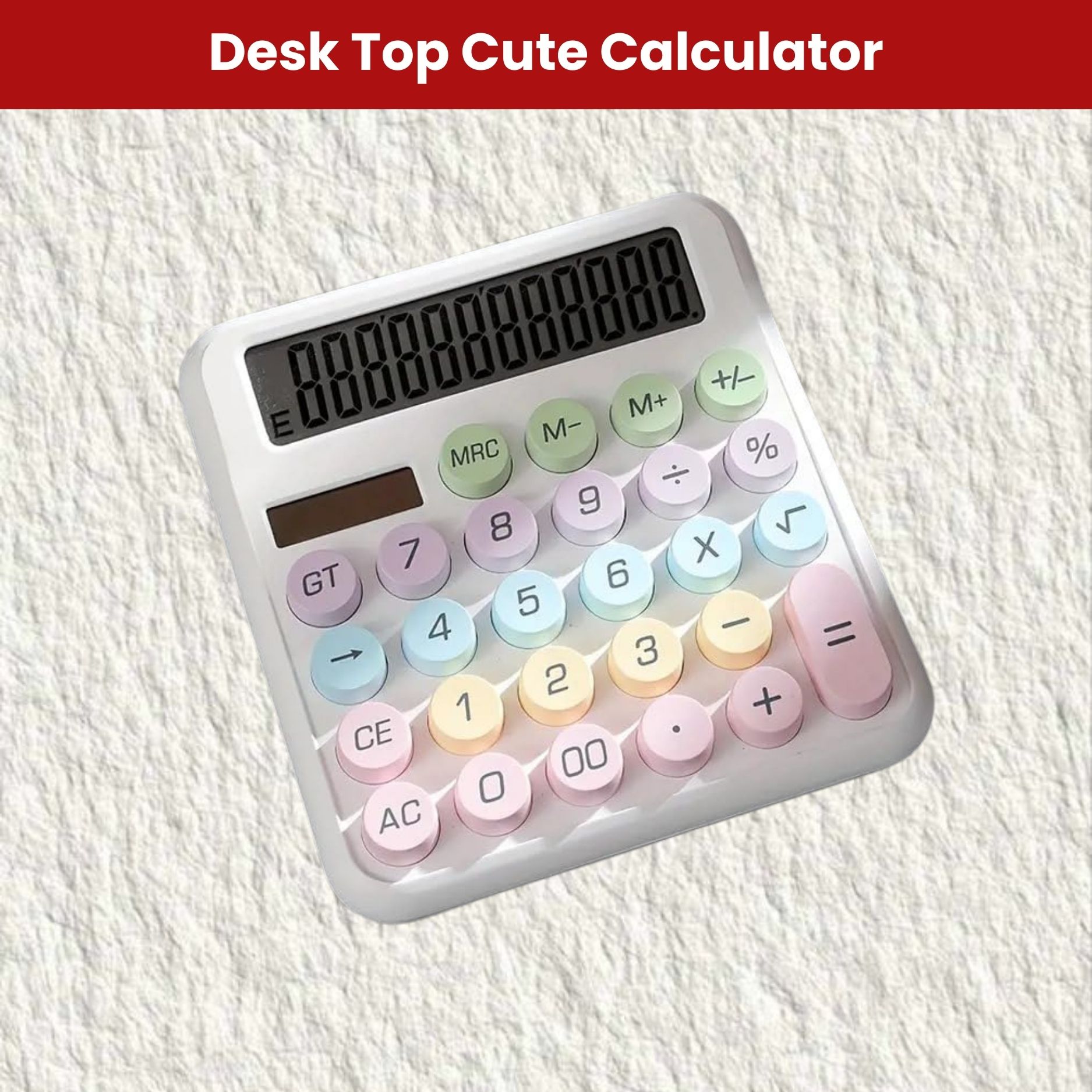 Desktop Calculator, 12-Digit Large LCD and Large Buttons for Office, Homes A46 Basic Calculator-image-20
