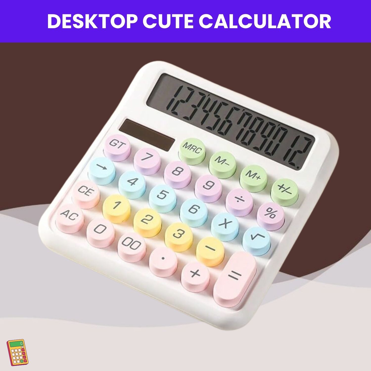 sacro Desktop Cute Calculator, 12-Digit Large Display With Aesthetic Candy ColorT496 Desktop Cute Calculator, 12-Digit Large Display With Aesthetic Candy ColorQ496 Basic Calculator-picture-4