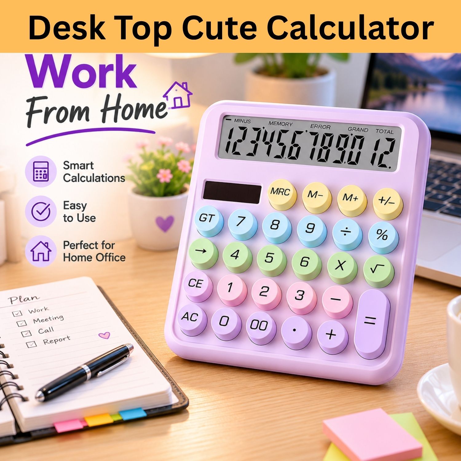 guggu Desktop Calculator 12 Digits Large LCD Display & Big Buttons For Home/OfficeB430 Financial Calculator-picture-26
