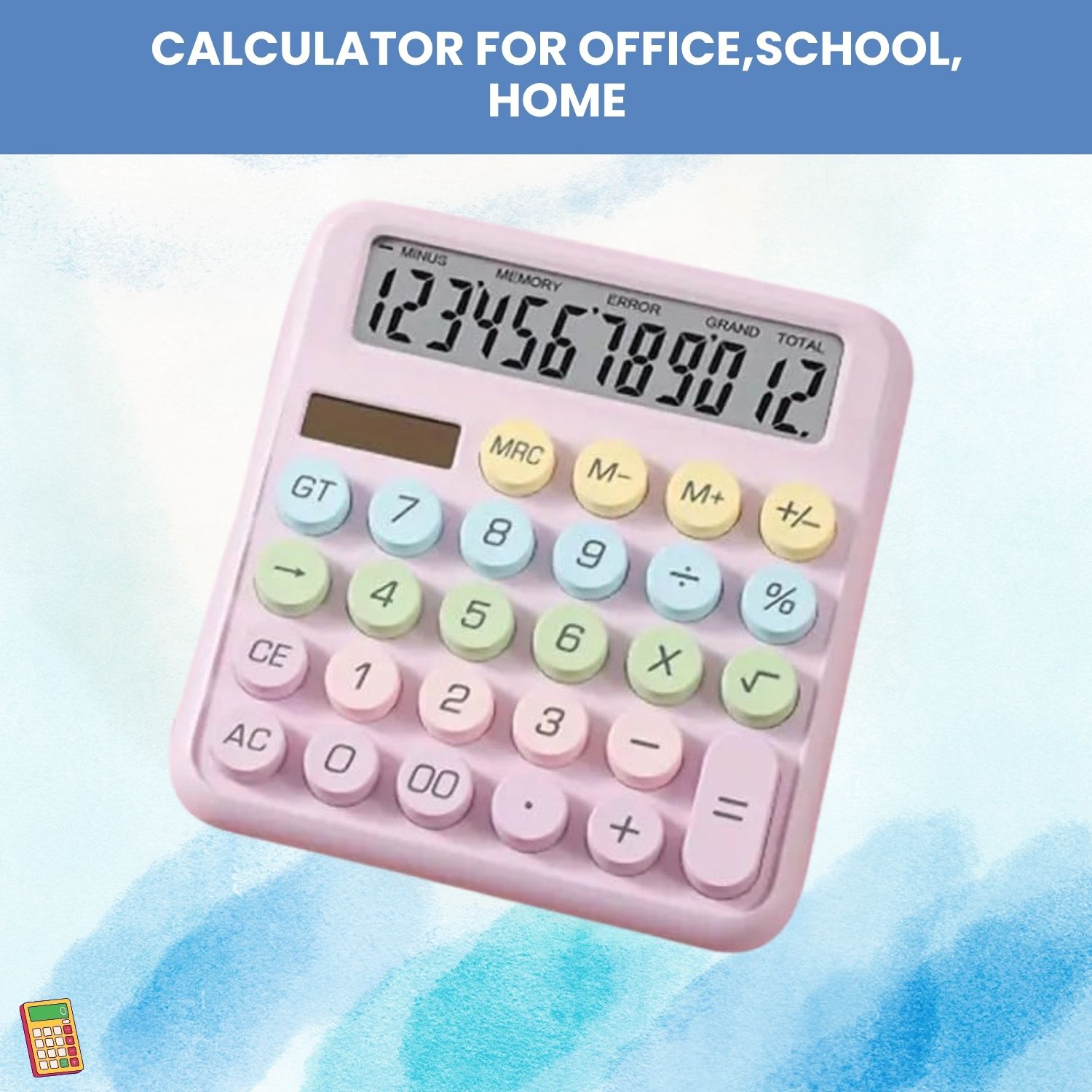 sacro Desktop Cute Calculator, 12-Digit Large Display With Aesthetic Candy ColorT398 Desktop Cute Calculator, 12-Digit Large Display With Aesthetic Candy ColorW398 Basic Calculator-picture-20