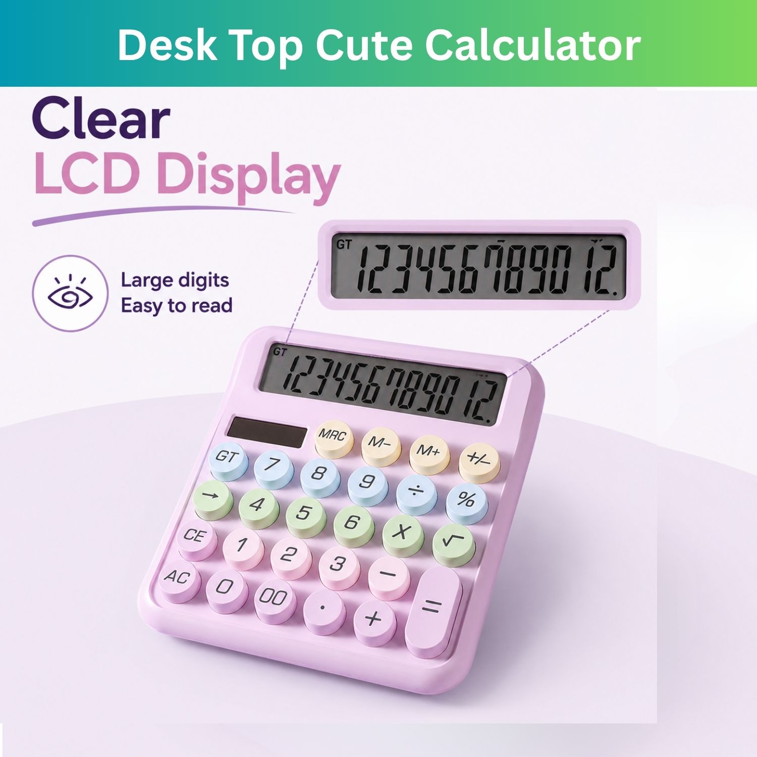 Desktop Calculator 12 Digits Large LCD Display & Big Buttons For Home/OfficeB481 Financial Calculator-image-49