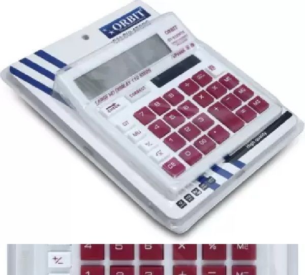 Orbit OT-512 WTC Check & Correct Calculator, Basic 12 Digit Colorful Calculator White FinancialCalculator