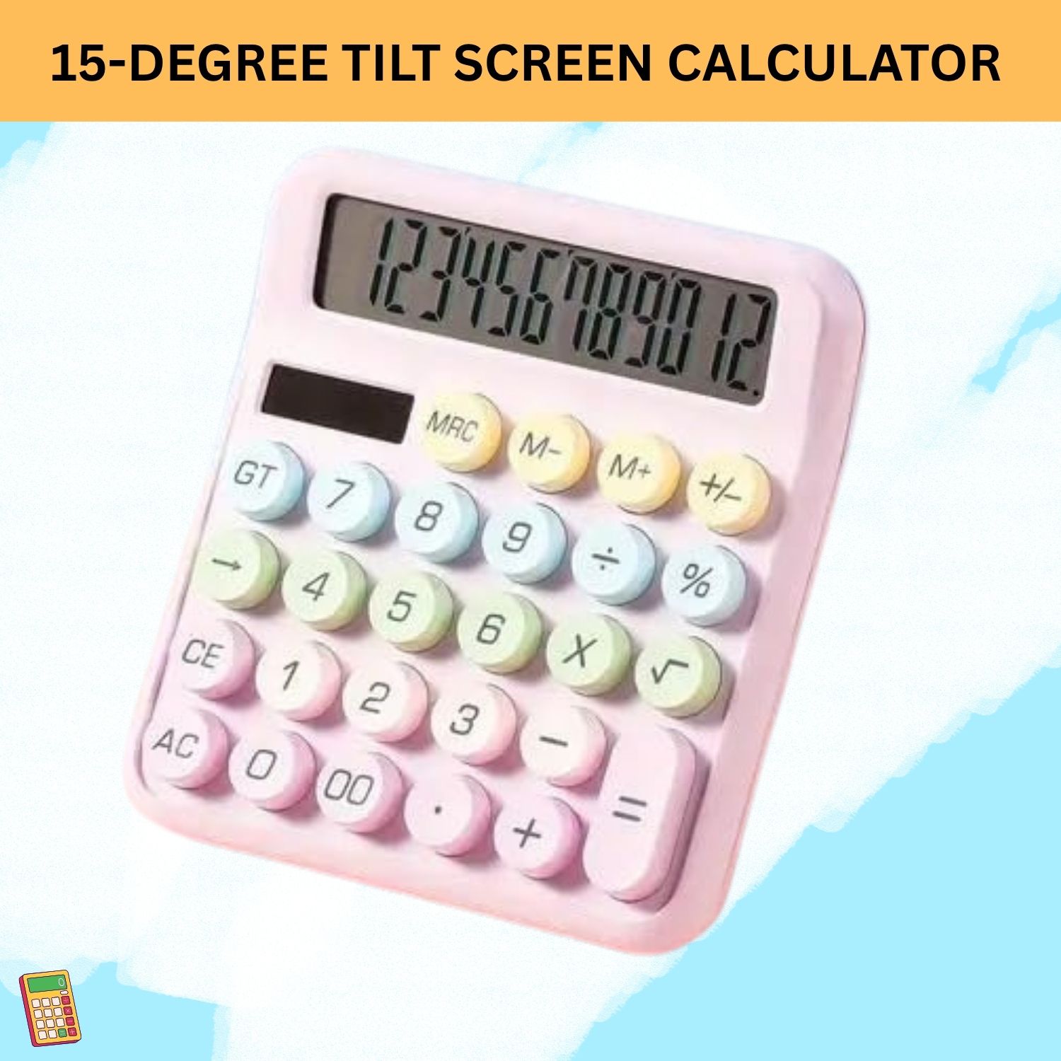 yaroh Desktop Cute Calculator, 12-Digit Large Display With Aesthetic Candy ColorQ88 Desktop Cute Calculator, 12-Digit Large Display With Aesthetic Candy ColorQ88 Basic Calculator-picture-21