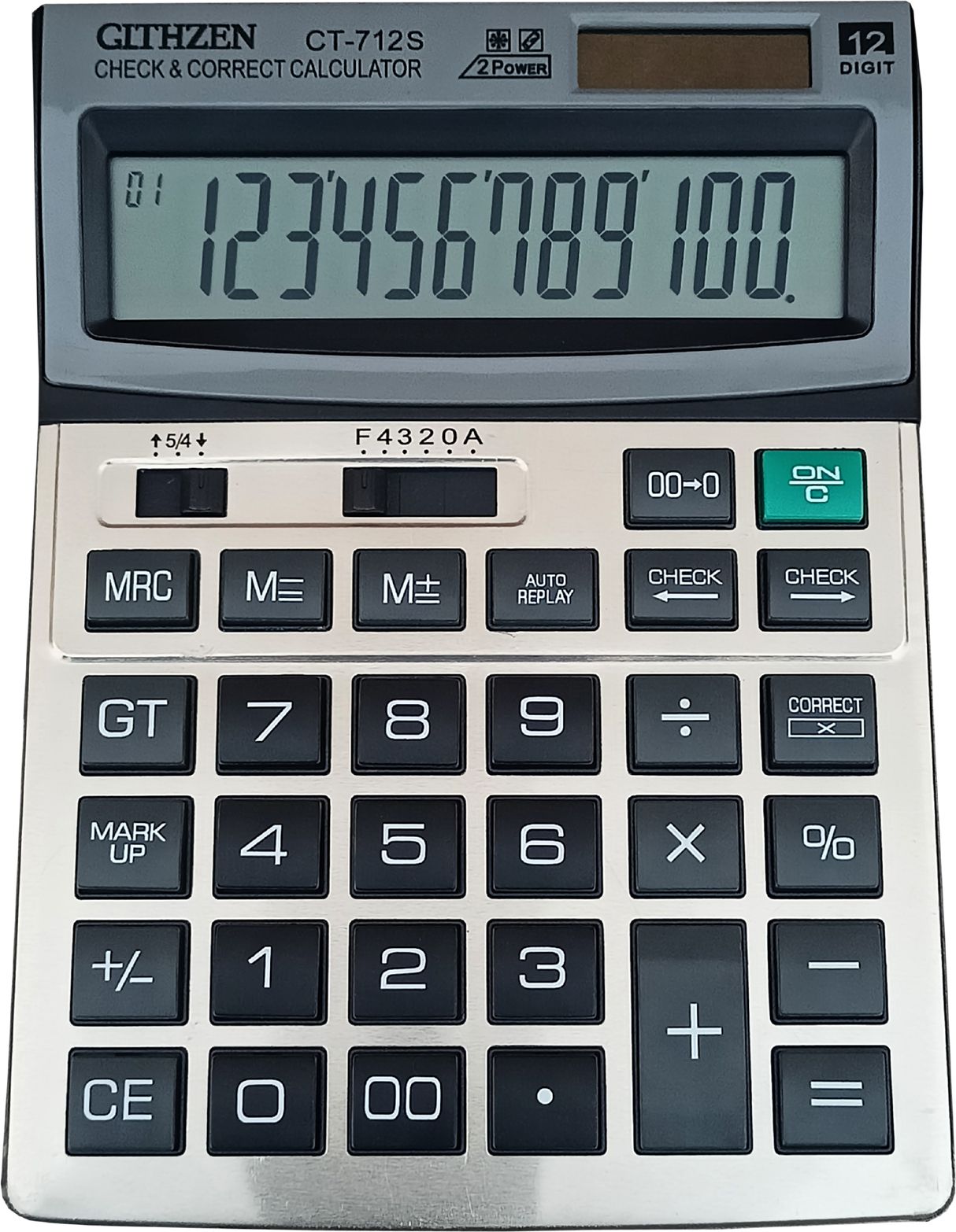 CT-712S 12 Digits & 4.2 Inch Big Display, Auto Replay, 112 Steps Check, 112 Steps Check FinancialCalculator