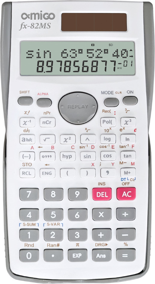 amigo fx-82MS with 240 Functions and 2 Line LED Display | ANS Function | Grey | Scientific Calculator image 1