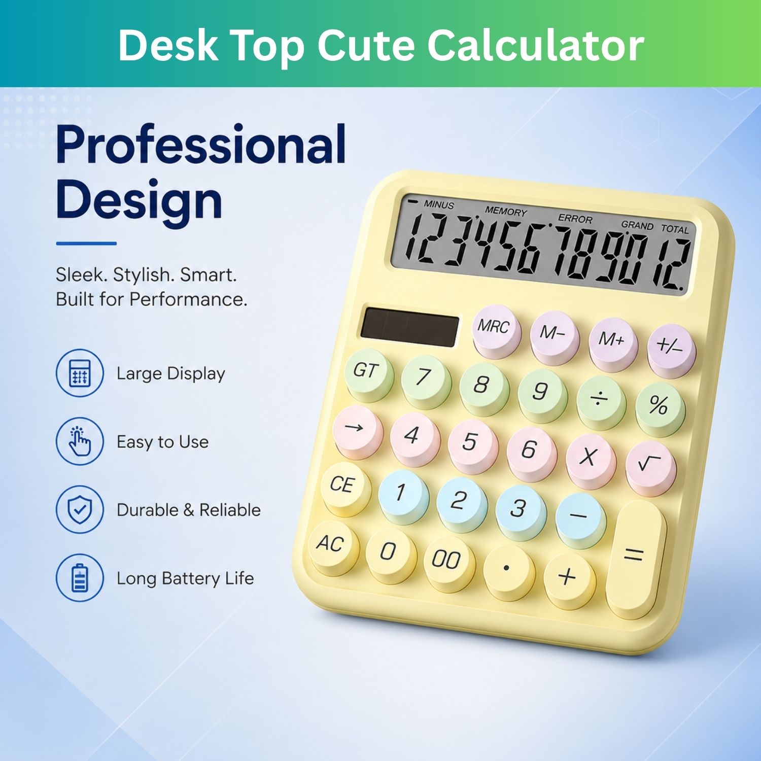 guggu Desktop Calculator 12 Digits Large LCD Display & Big Buttons For Home/OfficeB193 Financial Calculator-picture-27