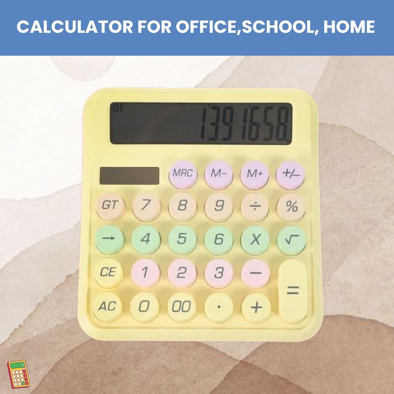 clairbell Desktop Cute Calculator, 12-Digit Large Display With Aesthetic Candy ColorO122 Desktop Cute Calculator, 12-Digit Large Display With Aesthetic Candy ColorW122 Basic Calculator-picture-43