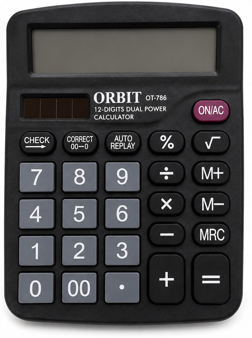 OT-786 12 Digit Dual Power Calculator | Check & Correct Function ORBIT OT-786 12 Digit Dual Power Calculator Basic Calculator-image-30