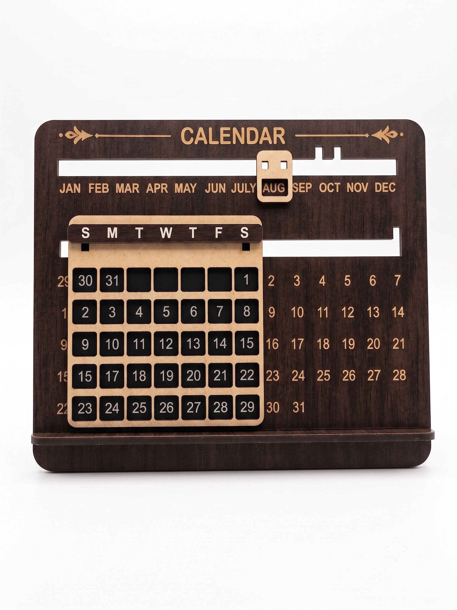 Modern Wooden Foldable Perpetual Calendar for Office and Home Desk Perpetual Table Calendar-image-48