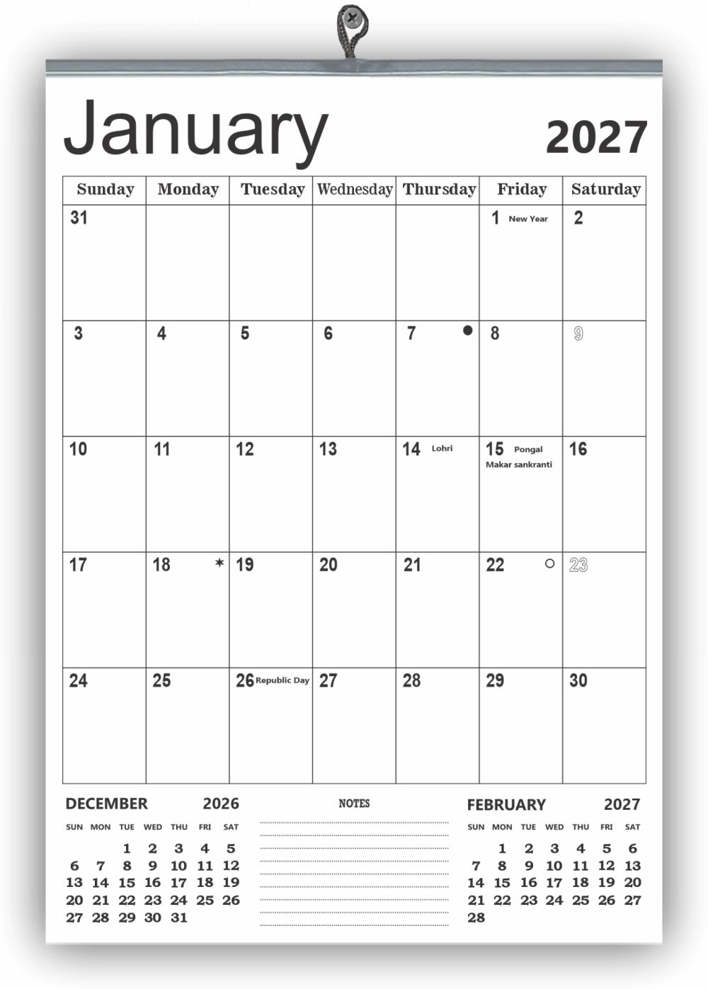 761 Black Wall Planner calendar 2027 Wall Calendar-image-32