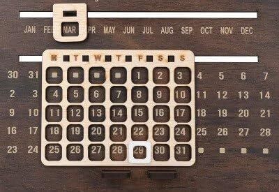 drewitenterprise Wooden Perpetual Desk Calendar Perpetual Table Calendar-picture-2