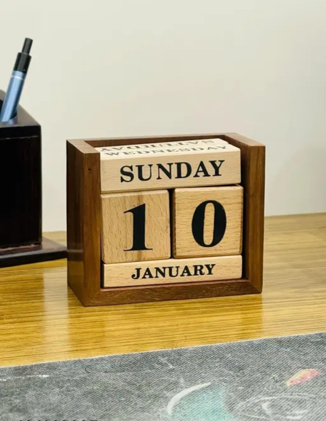 rana creation mart Wooden office calendar in antique design 2026,27,28,29,30 Table Calendar-picture-14