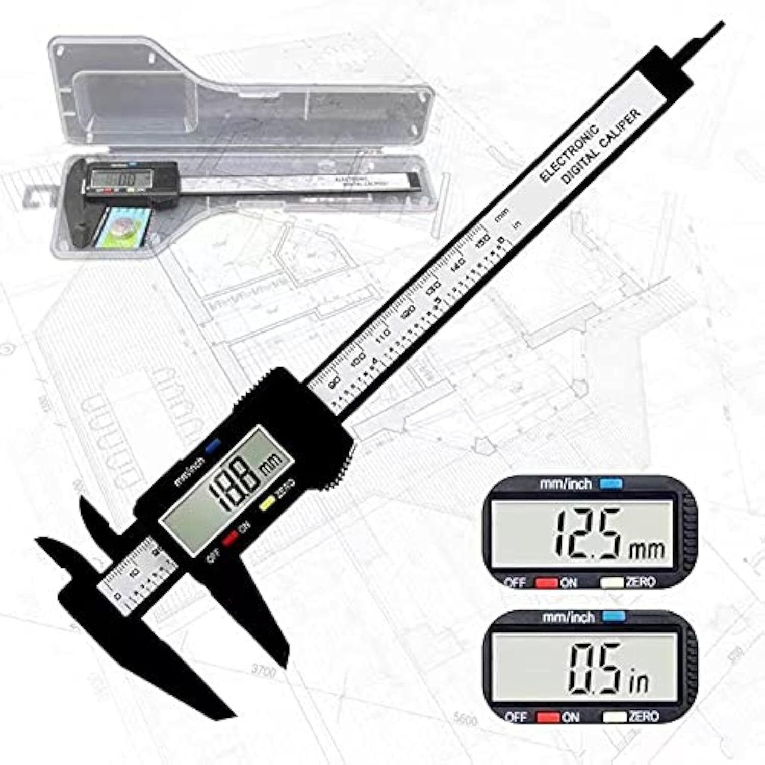 shuang you Digital Calipers,Electronic LCD Screen displays 0-6"Caliper Measuring Tool Millimeter Conversion Suitable for Jewelry Measurement and 3D Printing Digital Caliper-picture-36