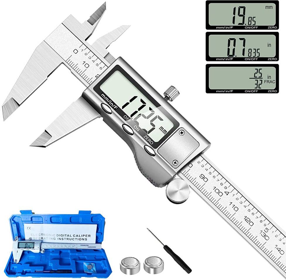 digital vernier caliper 6 Inch/150mm Micrometer Caliper digital Vernier Caliper with Large LCD Screen, Easy Change of Inch Metric Fraction, 6 Inch Caliper Tool Digital Caliper-image-26
