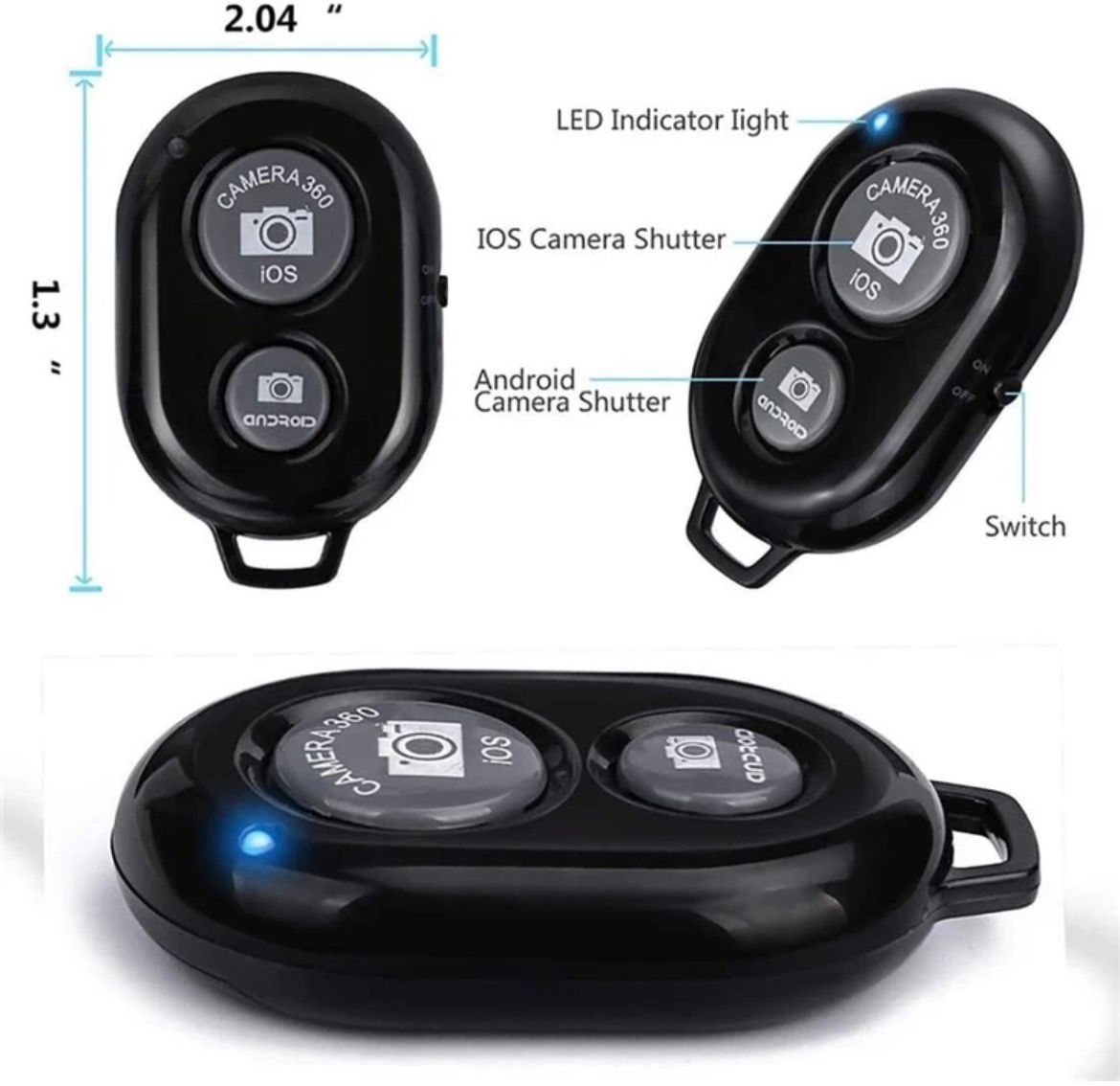 Thevellahub Bluetooth Remote Controller, Shutter Button for Selfie Click Light Weight Camera Remote Control-image-38