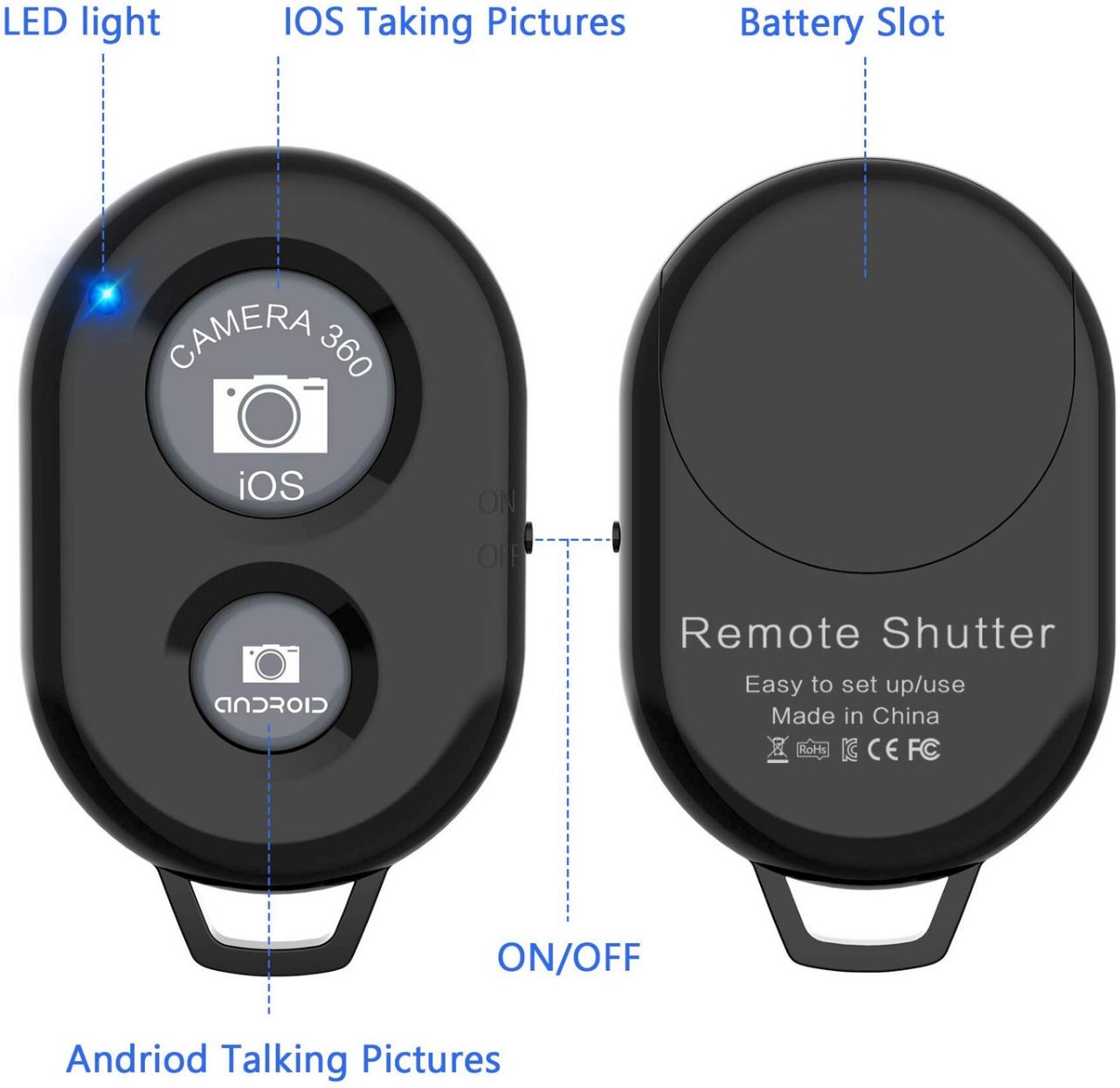 ABR Bluetooth Remote Shutter for iOS and Android with Bluetooth Technology Camera Remote Control-picture-24