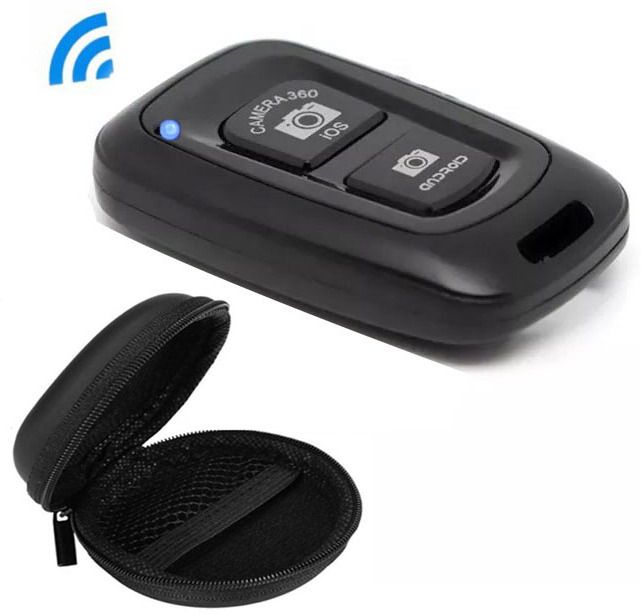POZUB Bluetooth Selfie Remote Shutter for iOS Android Photo Clicker Button+Carry PouchCamera Remote Control-image-1