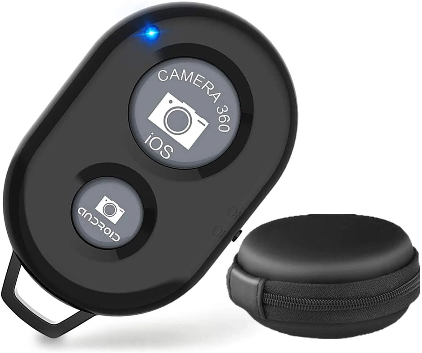 Huntindia Mobile Bluetooth Selfie Remote Control Button Selfie Click for Android IOS+Pouch Camera Remote Control-image-12
