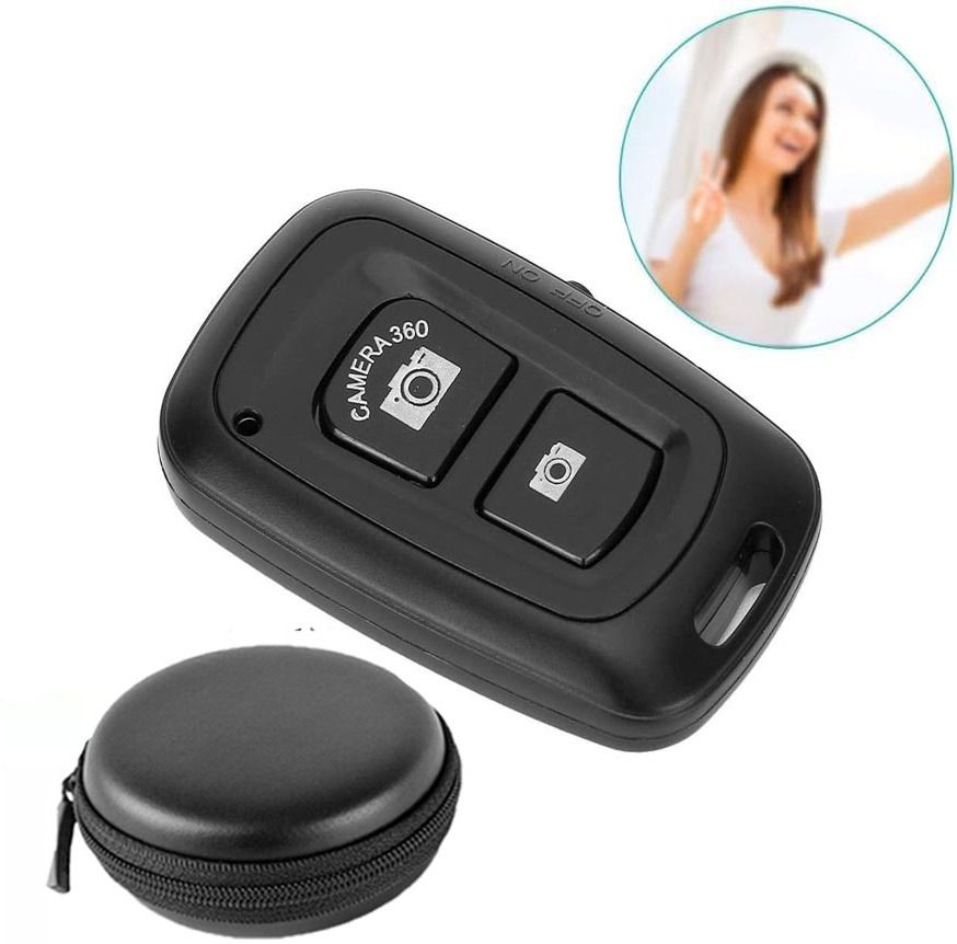 POZUB Upgraded Remote Controller Button Selfie Click Bluetooth Shutter+Carry PouchCamera Remote Control-image-27