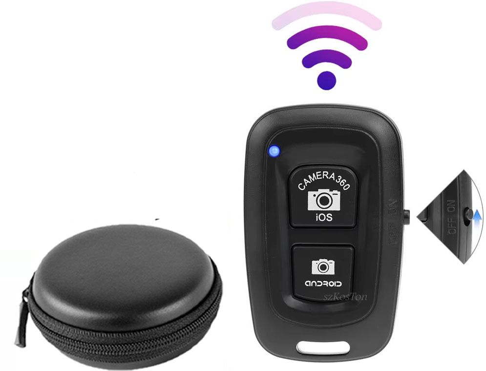 POZUB Bluetooth Camera Remote Shutter Quick pairing Selfie Remote+Carry PouchCamera Remote Control