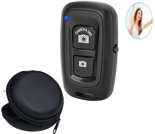POZUB Wireless Remote Control Selfie Button Remote Bluetooth Photo Clicker+Carry PouchCamera Remote Control