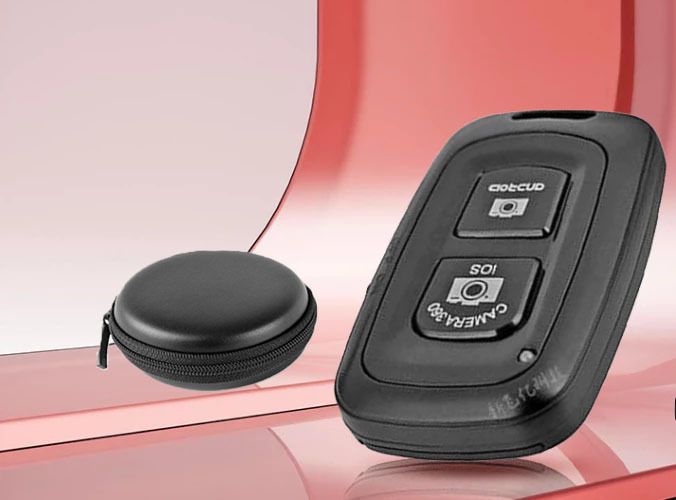BUFONA Wireless BT Selfie/Pictures Clicker Remote Video Photo Selfie Shutter+Pouch Camera Remote Control-picture-14