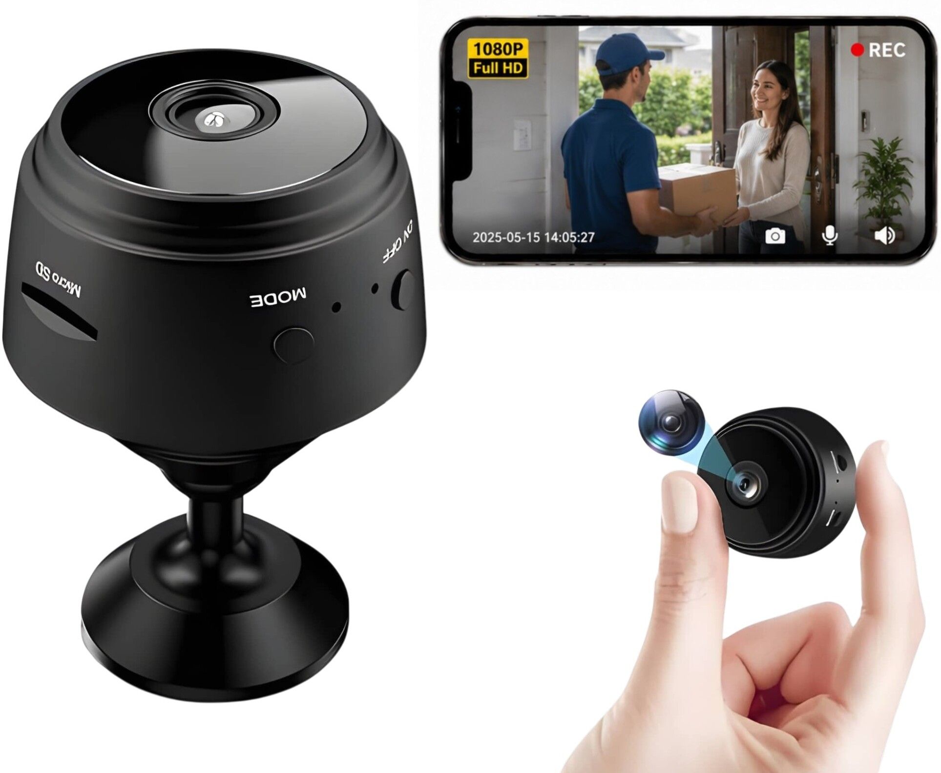 osqd Mini camera Smart Mini WiFi IP Camera | HD Wireless Surveillance Camera for Home, Office Camcorder-image-2