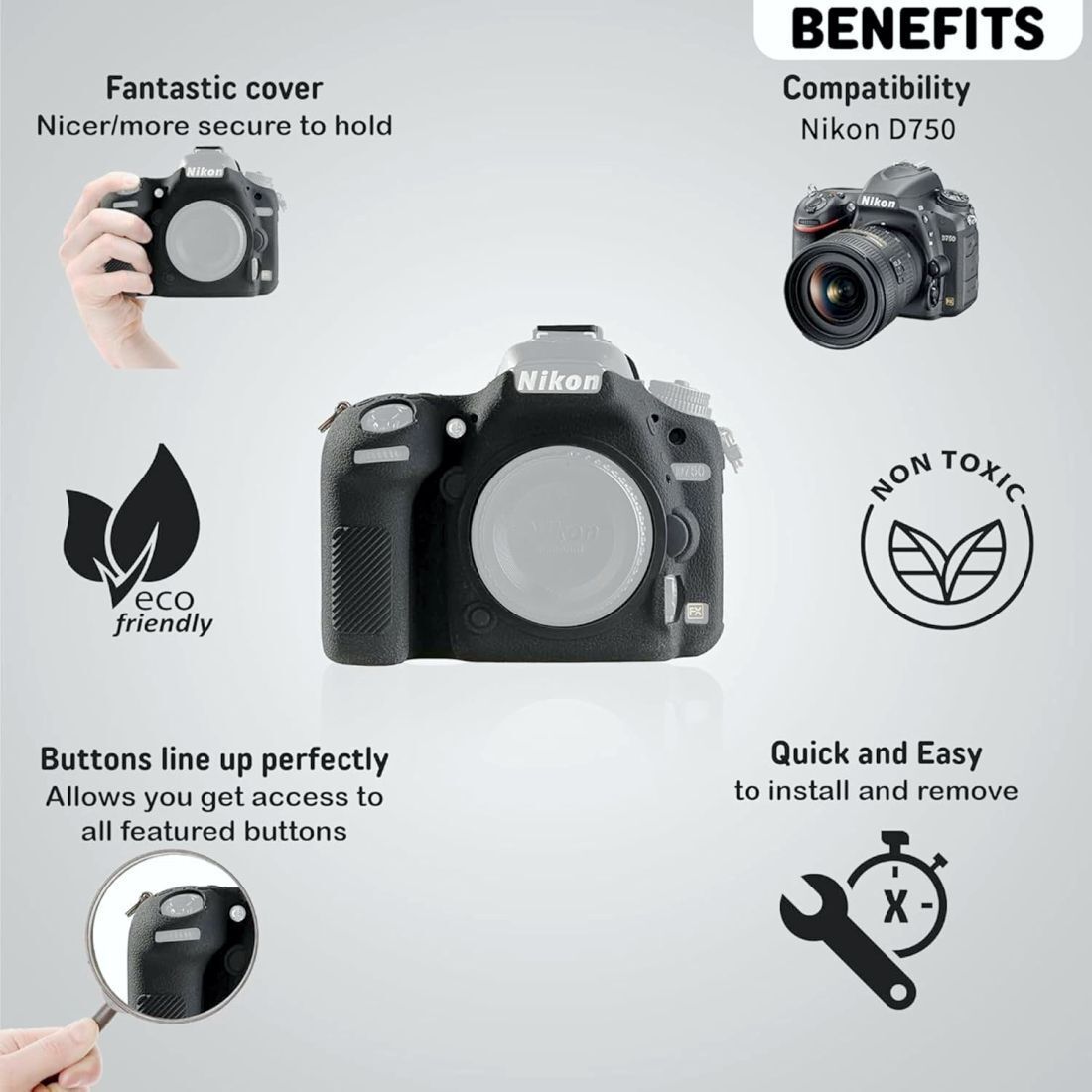 fotokina N-i-k-o-n D750 SILICONE CASE Camera Bag-image-7