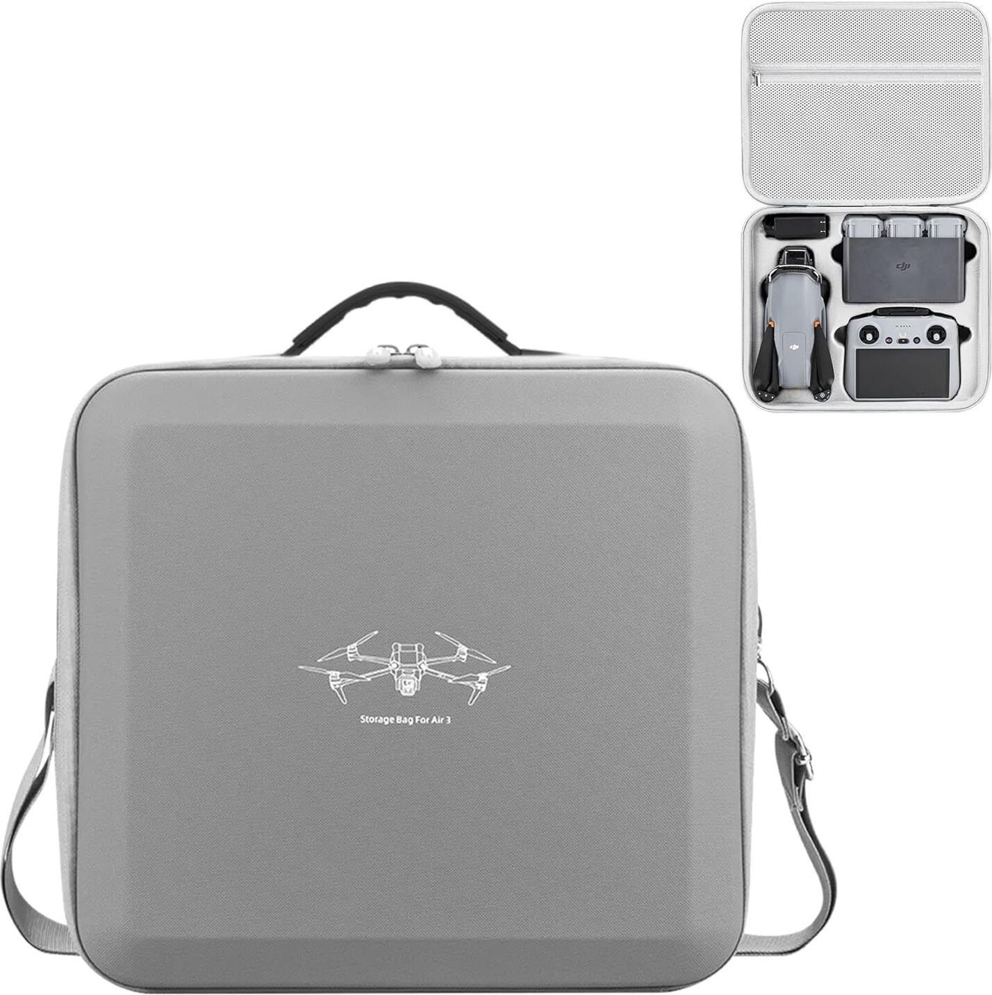 sounce Air 3 Drone Hard Shell Carry Case with Strap for DJI Air 3/Air 3S Grey Camera Bag-picture-19