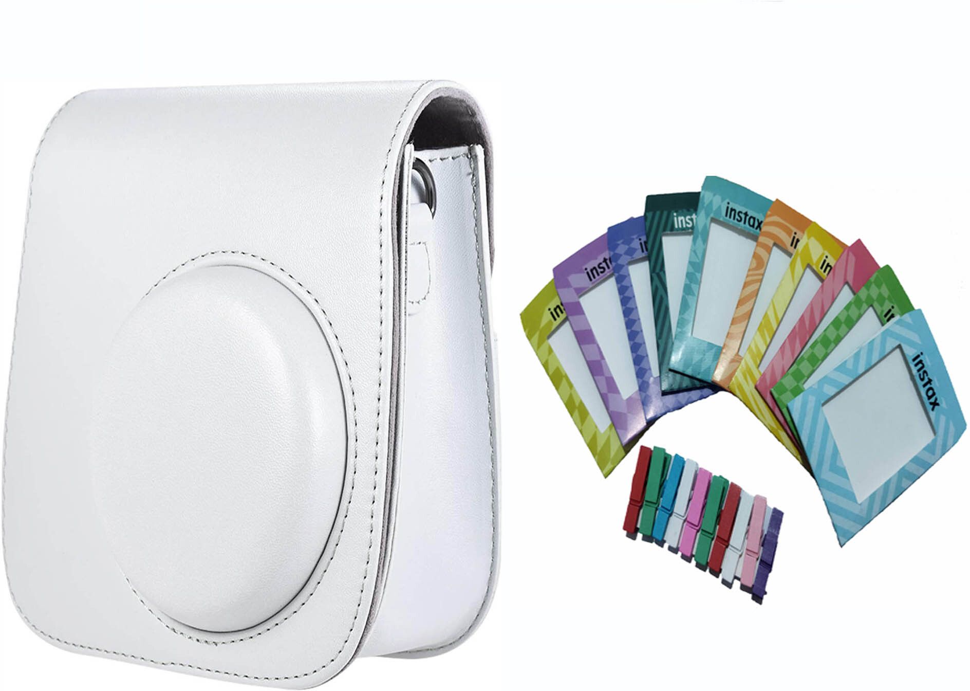Stela PU Leather Protective Camera Case Pouch with Pocket and Bunting Paper Compatible with Instant Mini 12 Camera Bag-picture-47