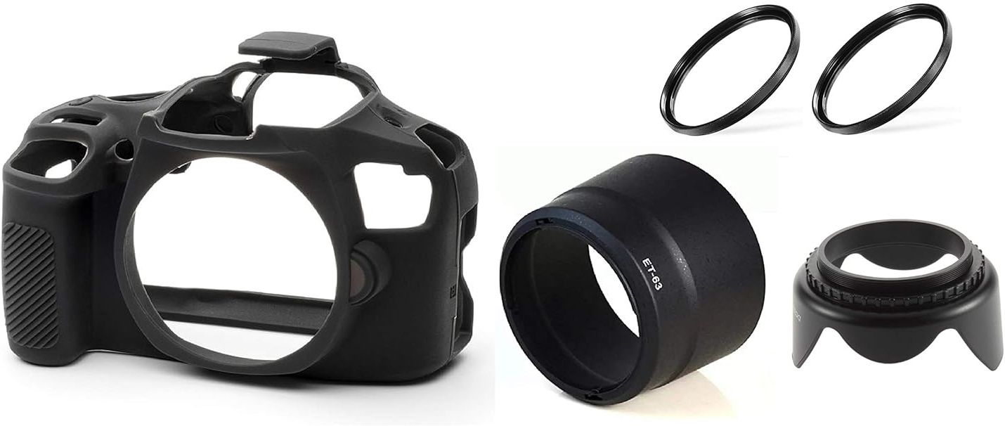 SUPERNIC Camera Case Replacement for Canon DSLR (200D 18-55MM is STM & 55-250MM is STM, Black)Camera Bag-image-45