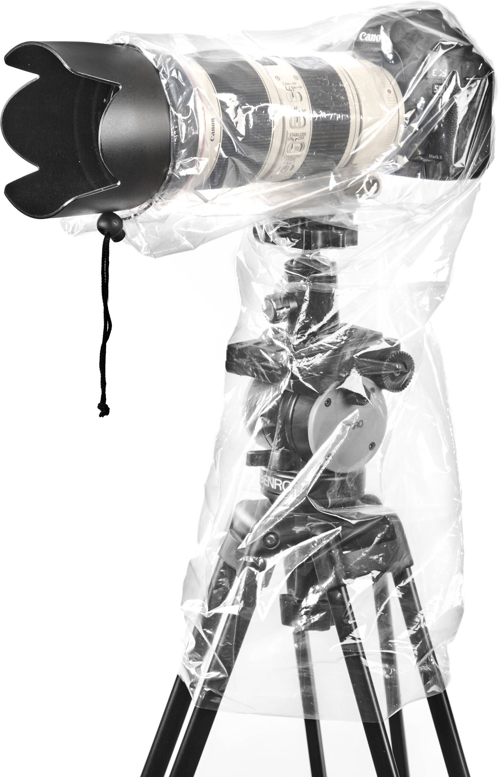 Zikkon RC-L Camera Rain cover Sleeve Protector for Canon Nikon Fujifilm Sony Olympus Panasonic Pentax Sigma with a Lens up to 18" PE Material Clear See-Through(2 Pack)Camera Bag-image-3