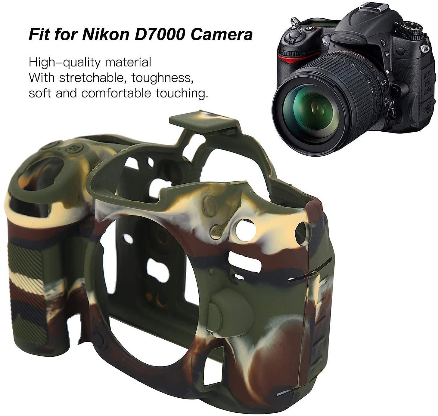 DIGICLAMBO D7000 Camera silicon cover (Camouflage)Camera Bag-image-4