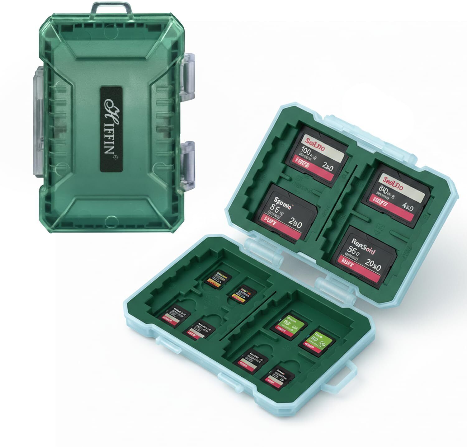 Hiffin 29-in-1 Memory Card Storage Case | Large Capacity ABS+TPE Waterproof Organizer Box for CFexpress Type A/B, SD, TF & SIM Cards | Shockproof, Portable & Travel-Friendly Camera Bag-picture-19