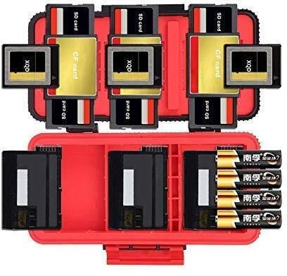 LENSGO D950 Camera Battery Storage Box Case Shockproof Protector for AA Battery SD CF XQD Memory Card Organizer HolderCamera Bag