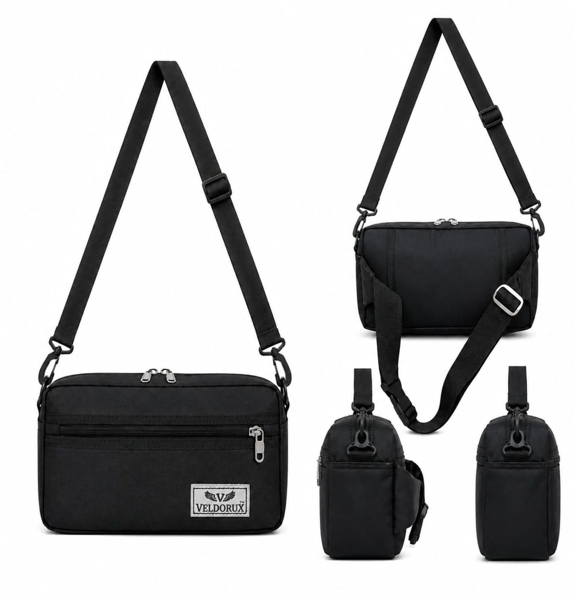 VELDORUX Camera sling bag, SLR/DSLR Camera Case Professional, Crossbody Travel Photography Small Bag, Water Resistant Shoulder Bag for Women and Men [Black] Camera Bag-image-29