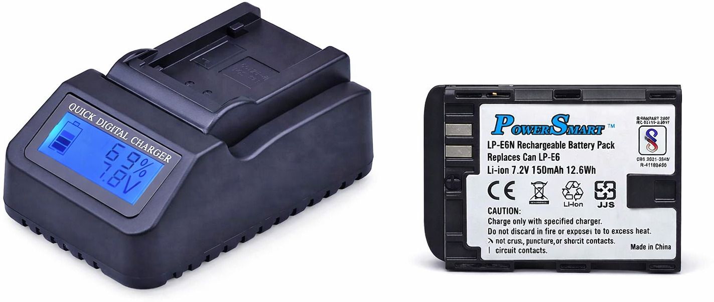 Power Smart Battery and LCD Multifunction Charger For Canon LP-E6 Camera Battery Charger-image-20