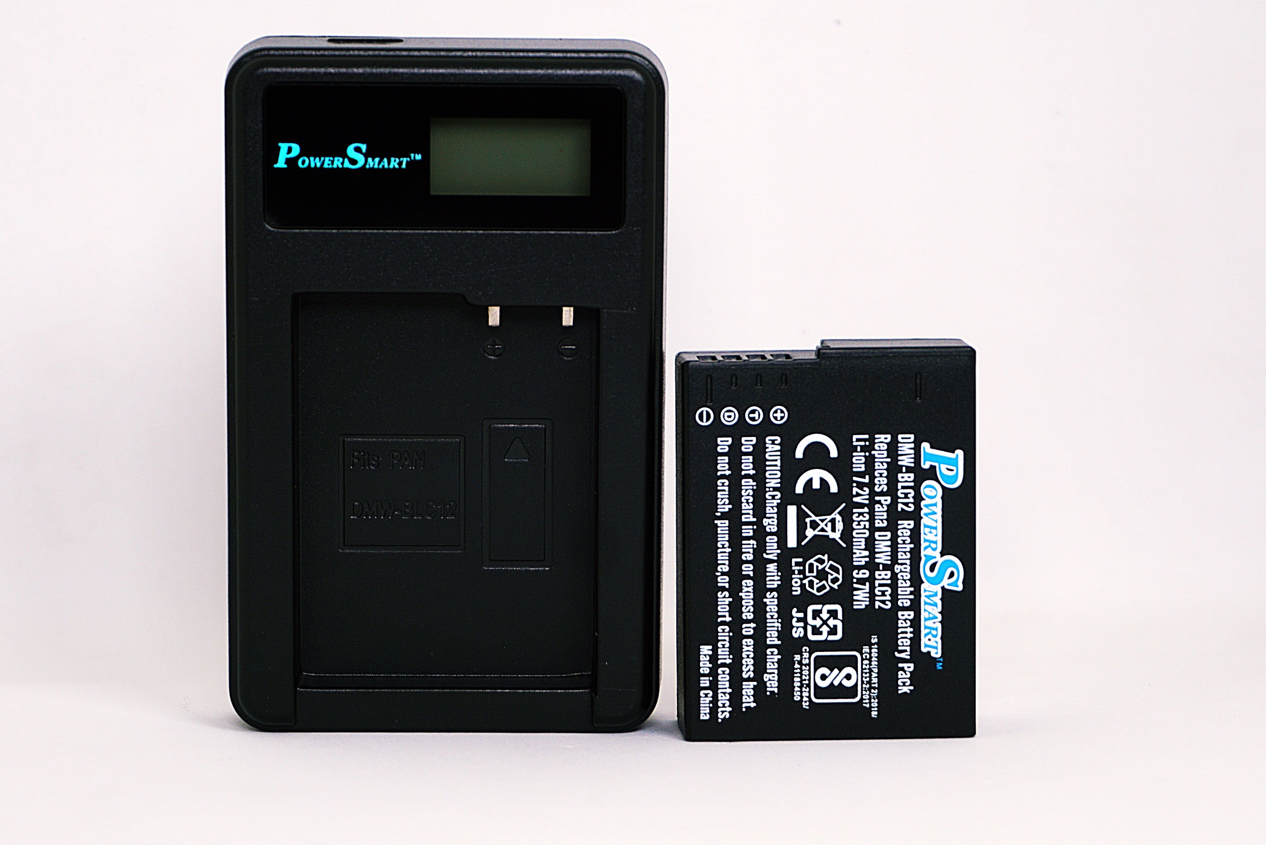 Power Smart Battery & LCD Slim USB Charger for Panasonic DMW-BLC12 DMW-BLC12E and Panasonic Camera Battery Charger-image-24